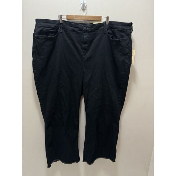 Nydj Teresa Wide Leg Ankle‎ Frayed Hem Black Jeans Size 28w - Picture 1 of 10